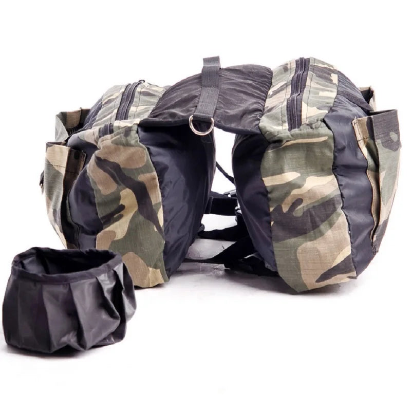 Fidgetstein Large Dog Saddle Backpack – Camouflage Adventure Pack
