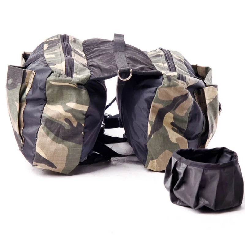 Fidgetstein Large Dog Saddle Backpack – Camouflage Adventure Pack