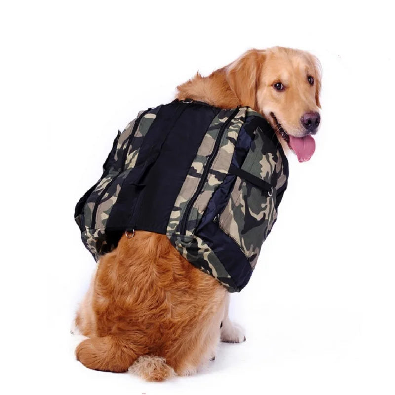 Fidgetstein Large Dog Saddle Backpack – Camouflage Adventure Pack