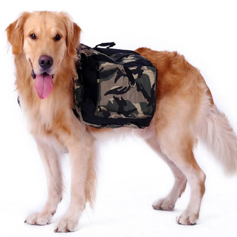 Fidgetstein Large Dog Saddle Backpack – Camouflage Adventure Pack