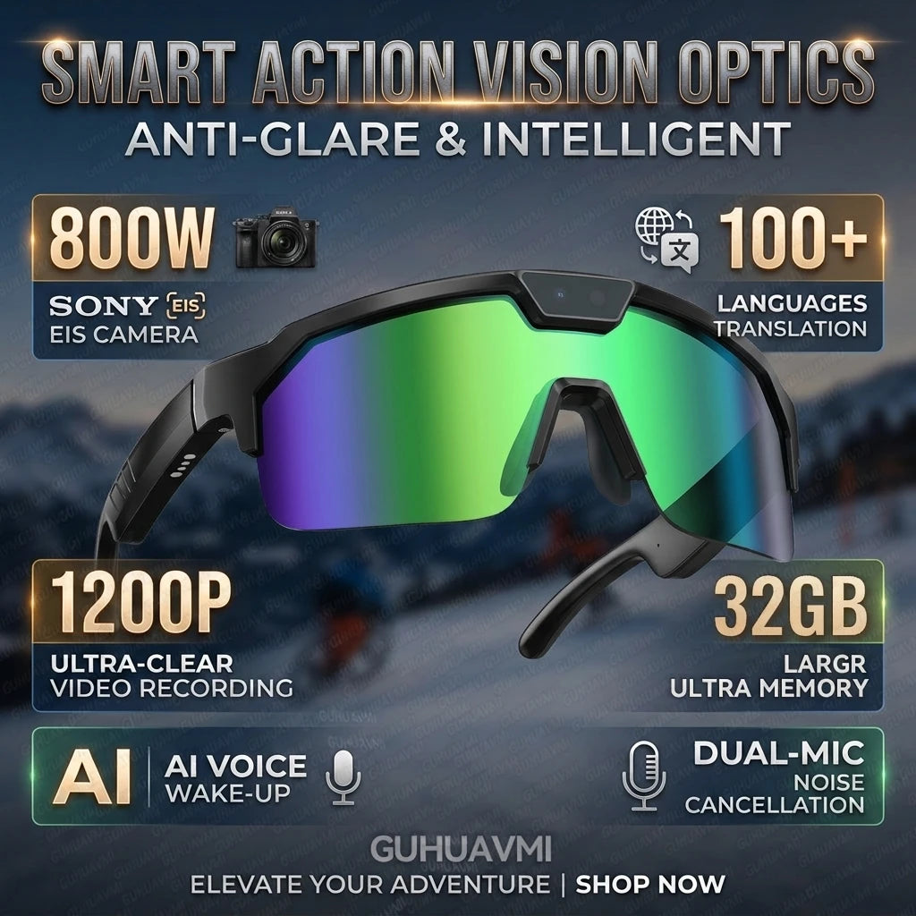 Fidgetstein Smart Cycling Camera Glasses – HD Video & Bluetooth