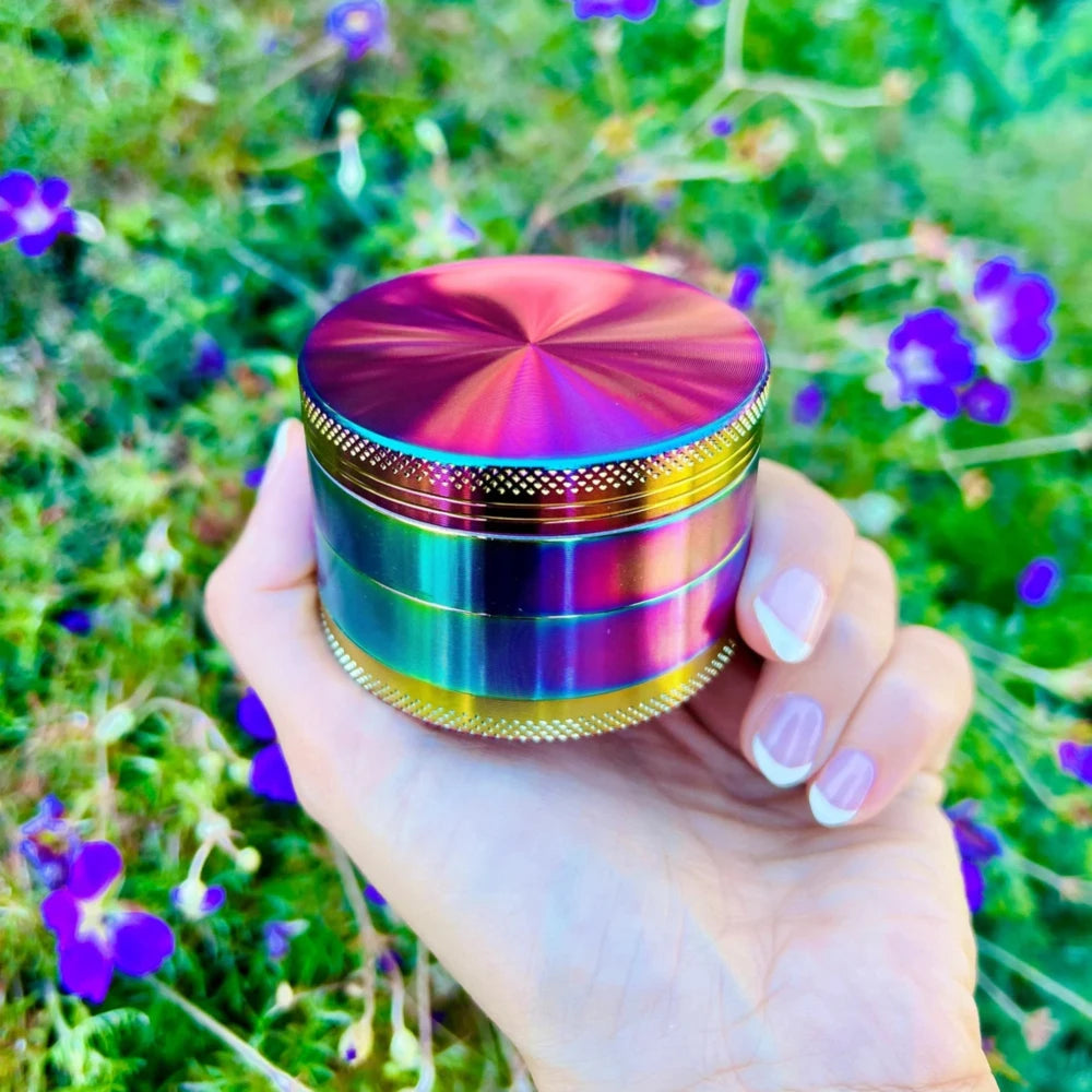 Stylish Crusher 4 Piece Rainbow Anodized Aluminum Crusher
