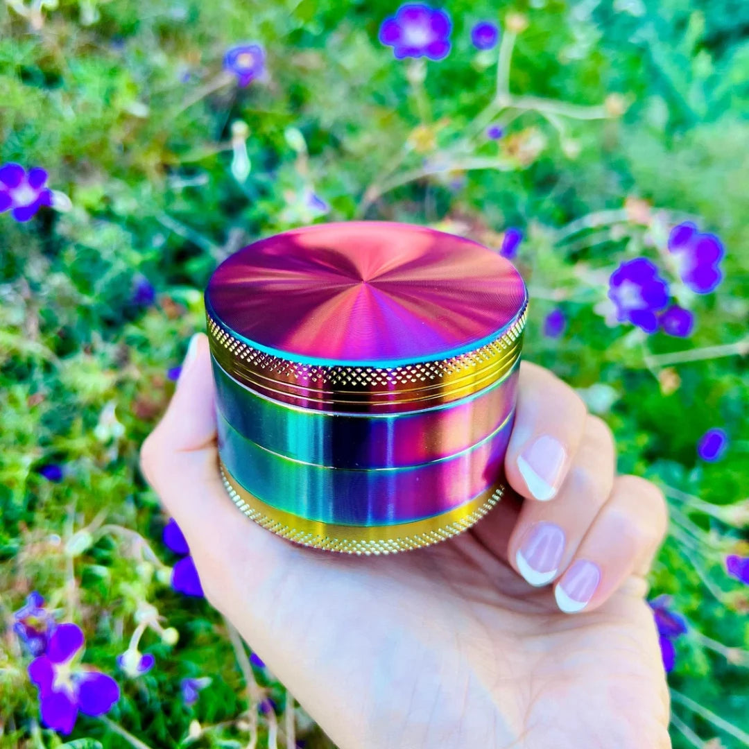 Stylish Crusher 4 Piece Rainbow Anodized Aluminum Crusher