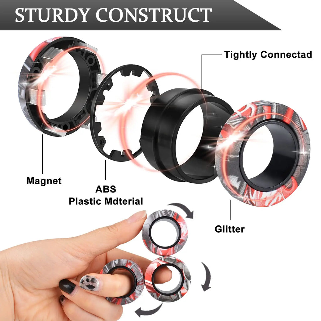 3-Piece Magnetic Ring Fidget Spinner