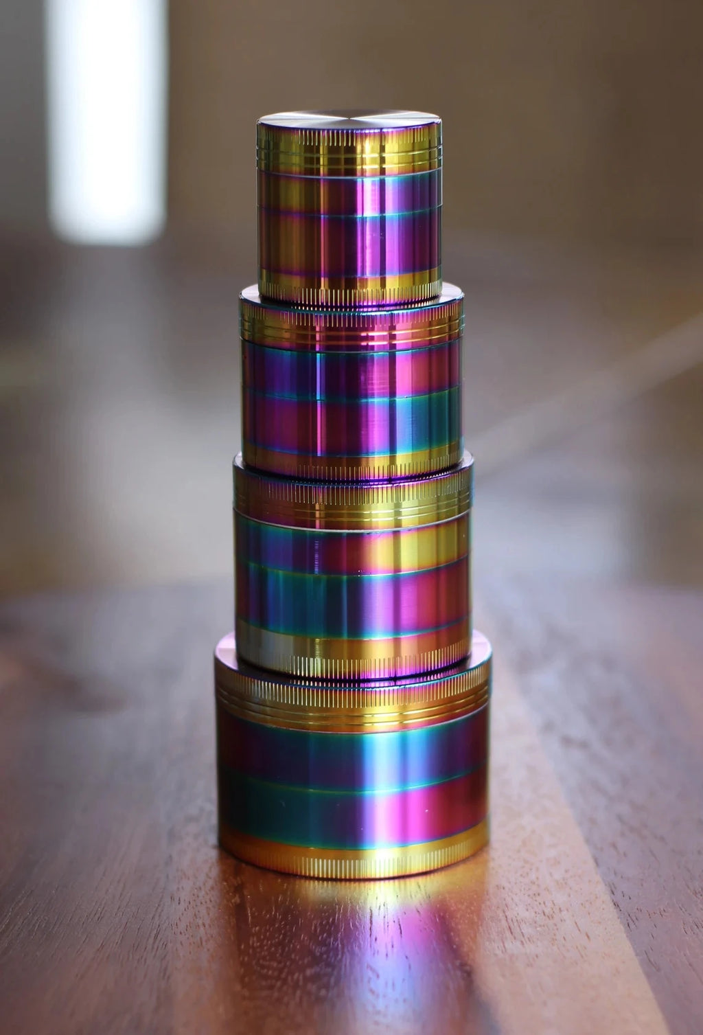 Stylish Crusher 4 Piece Rainbow Anodized Aluminum Crusher