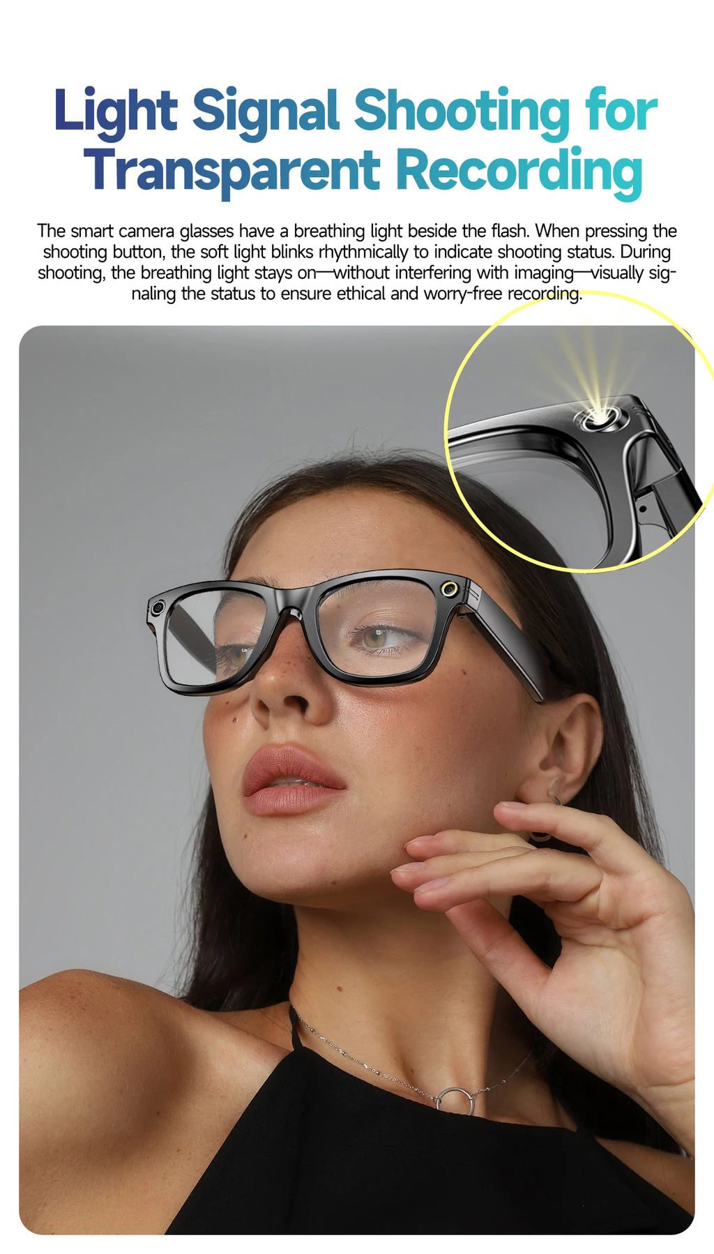Fidgetstein Smart Camera Glasses – HD Video & Photo