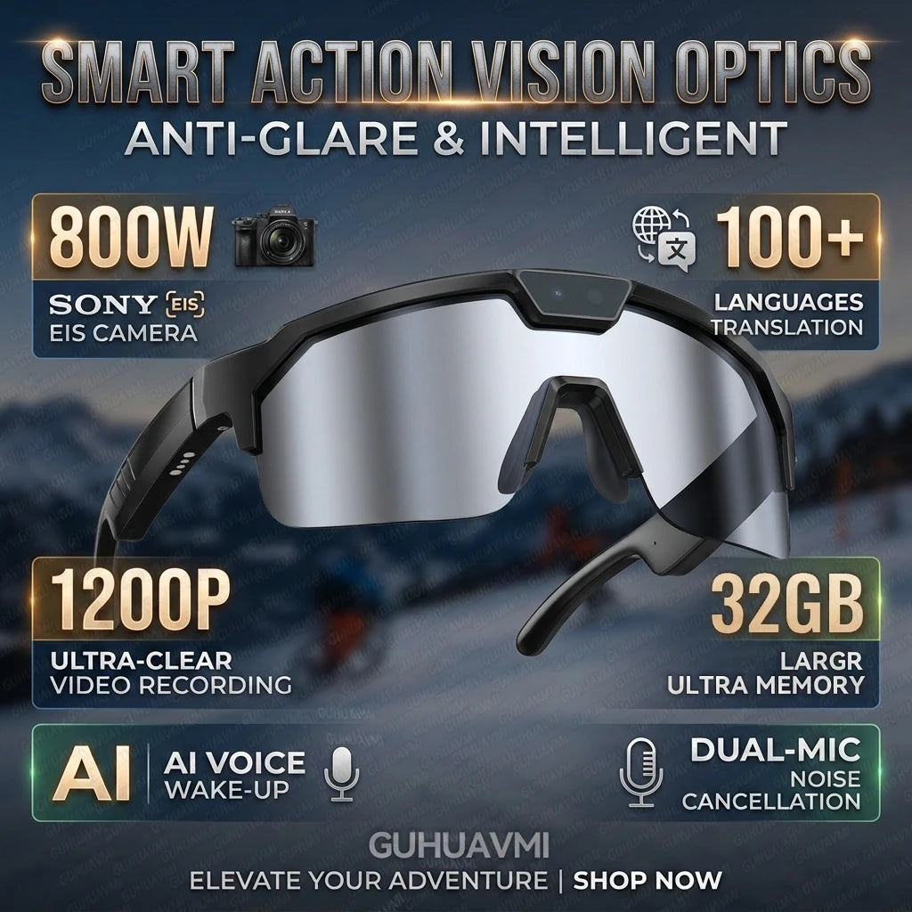 Fidgetstein Smart Cycling Camera Glasses – HD Video & Bluetooth