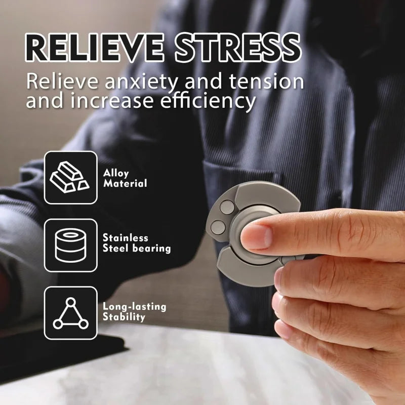 Fidgetstein 3-in-1 Metal Fidget Spinner – Slider & Clicker