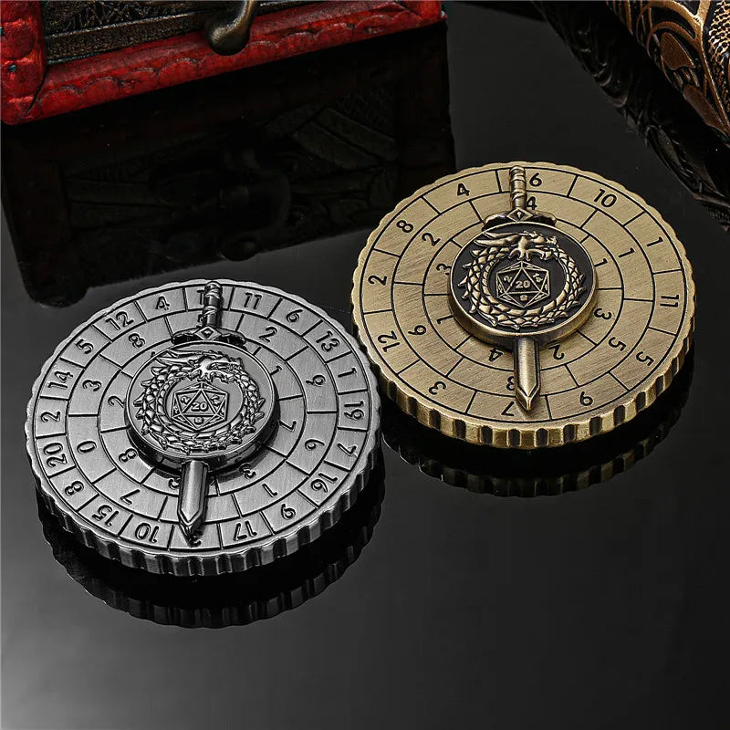 Fidgetstein 7-in-1 Metal Dice Spinner – Dragon & Sword