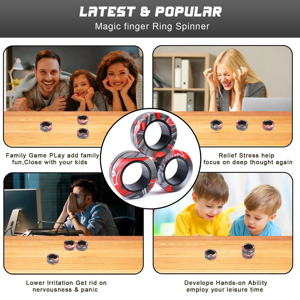 3-Piece Magnetic Ring Fidget Spinner