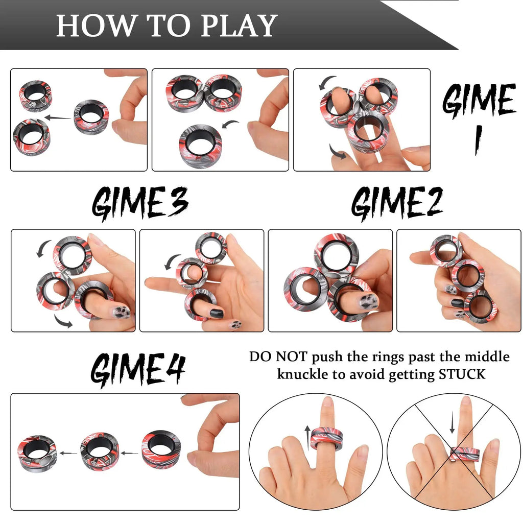 3-Piece Magnetic Ring Fidget Spinner