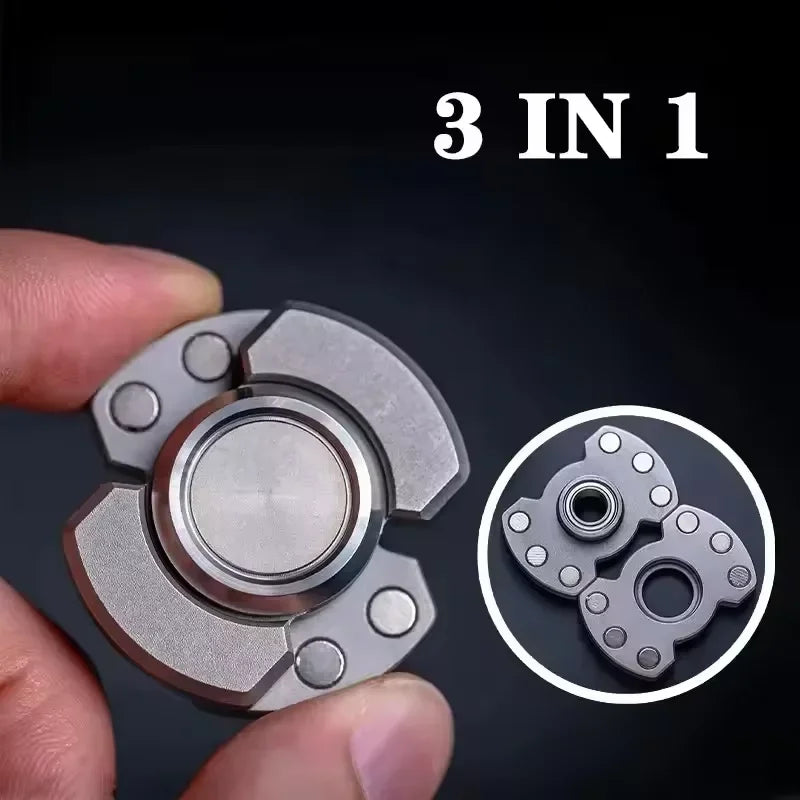 Fidgetstein 3-in-1 Metal Fidget Spinner – Slider & Clicker