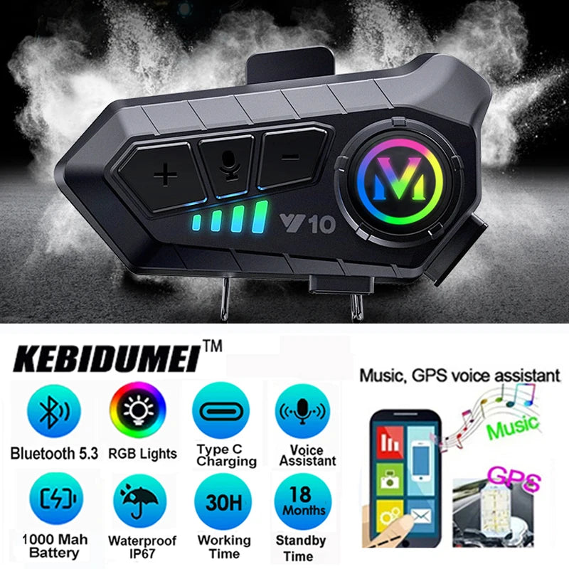 Fidgetstein Bluetooth 5.3 Motorcycle Helmet Headset – IPX6