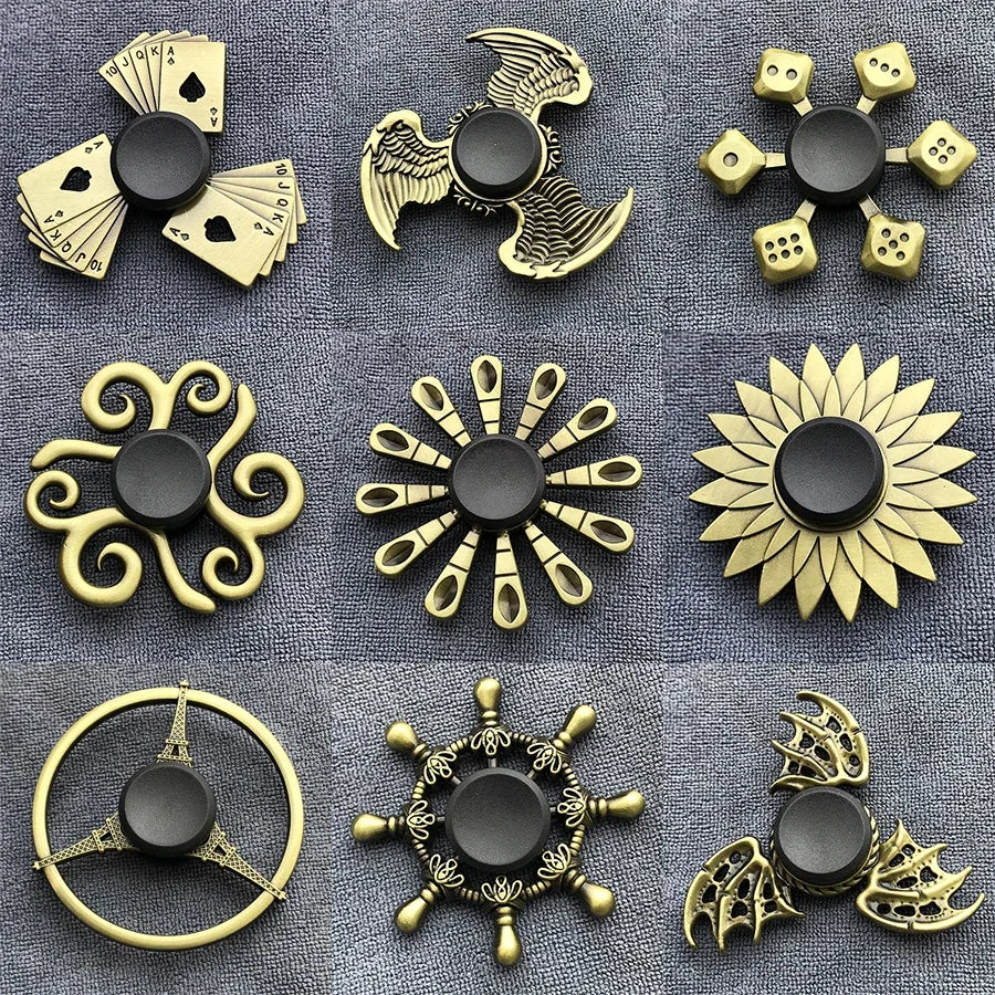 Fidgetstein Antique Brass Finish Metal Fidget Spinner