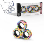 3-Piece Magnetic Fidget Rings – Rainbow