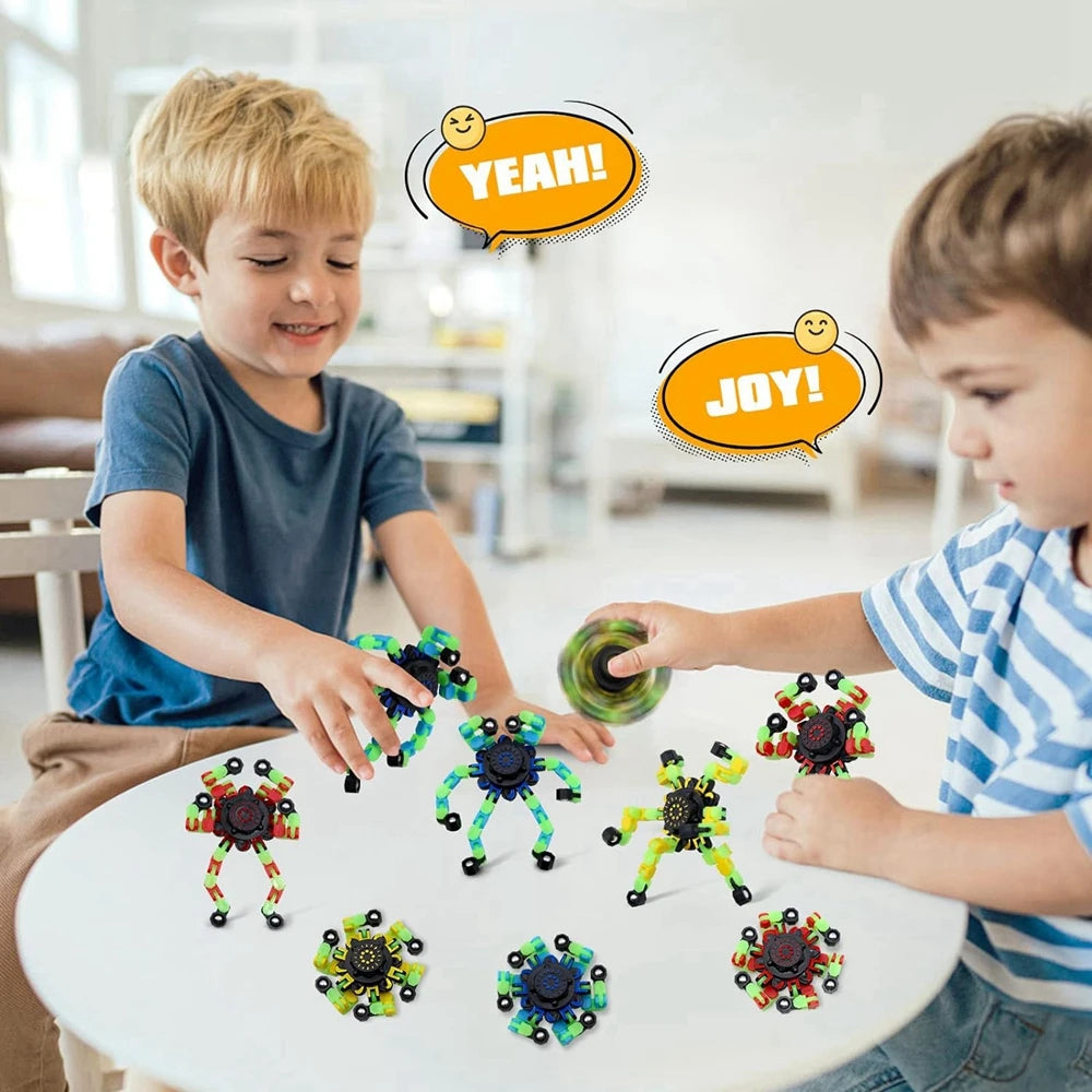 Fidgetstein 4-Pack Glow-in-the-Dark Robot Fidget Spinners