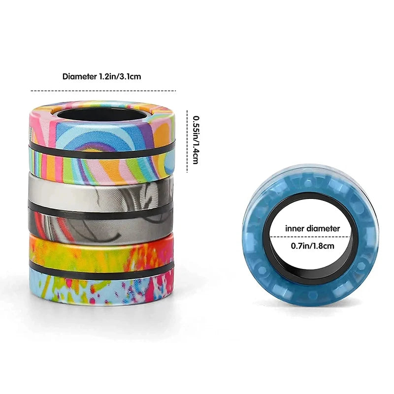 3-Piece Magnetic Fidget Rings – Rainbow