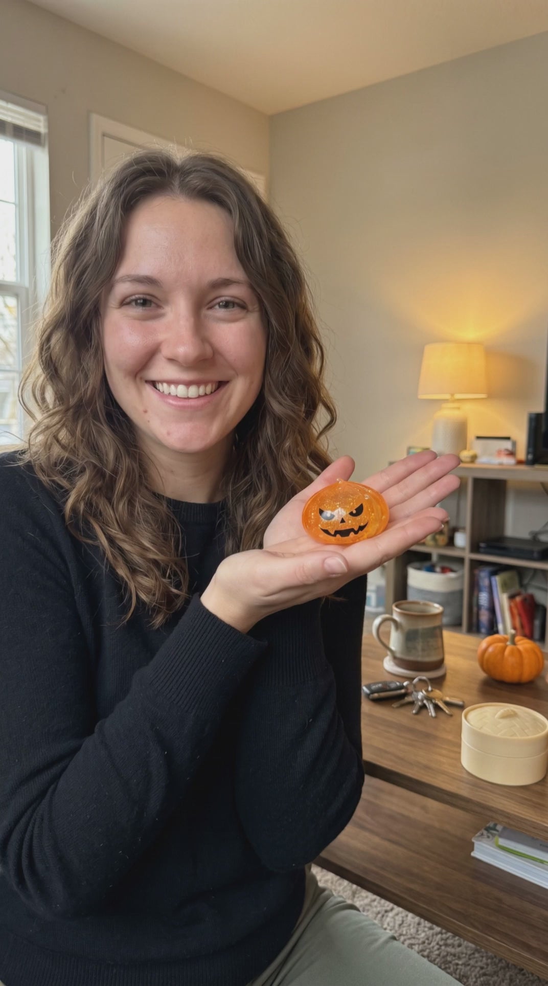 Halloween Glitter Dumpling Squishy Toy – 5.5cm